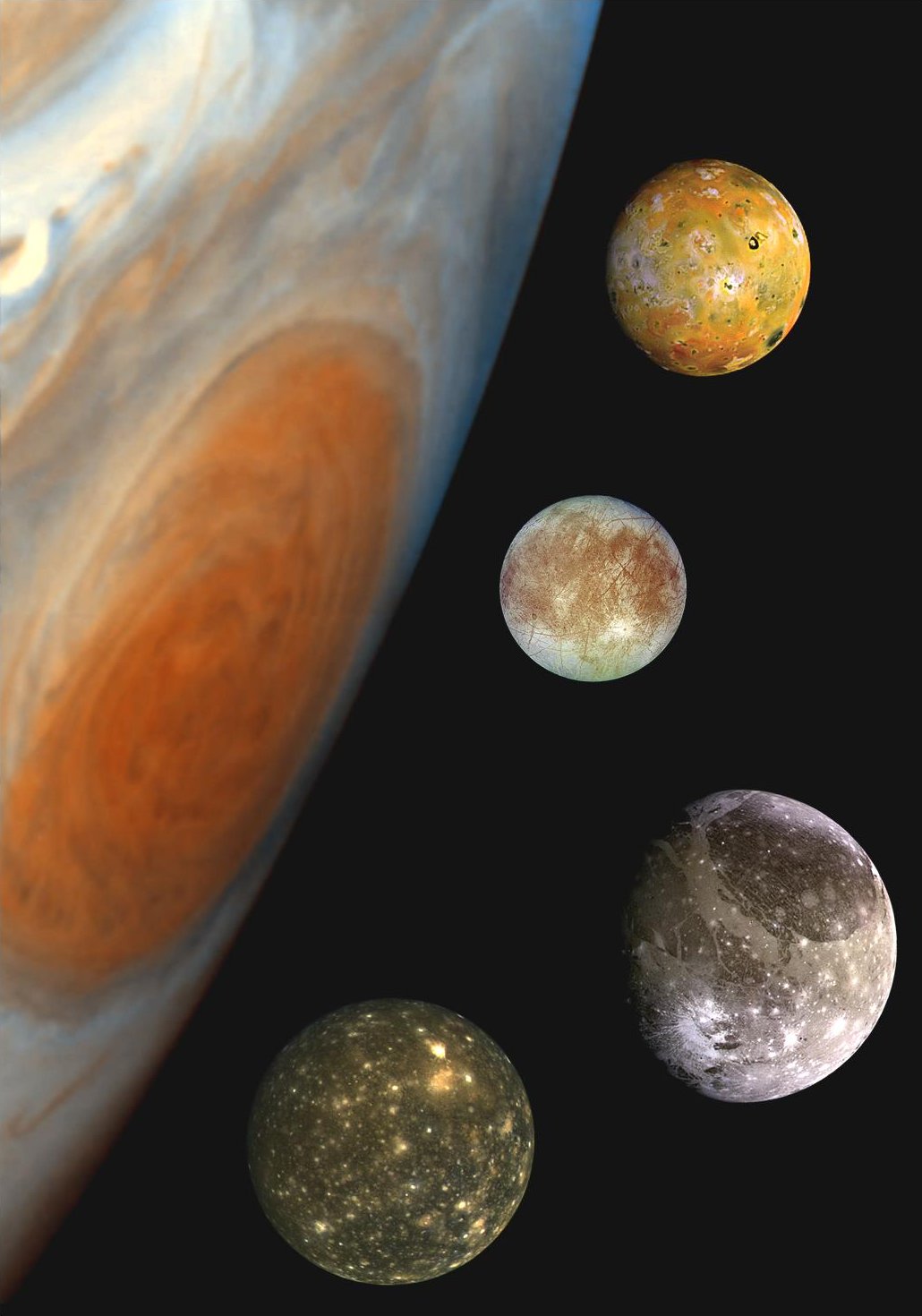 Jupiter with the Great Red Spot and its four Galilean Moons from top to bottom - photo 5