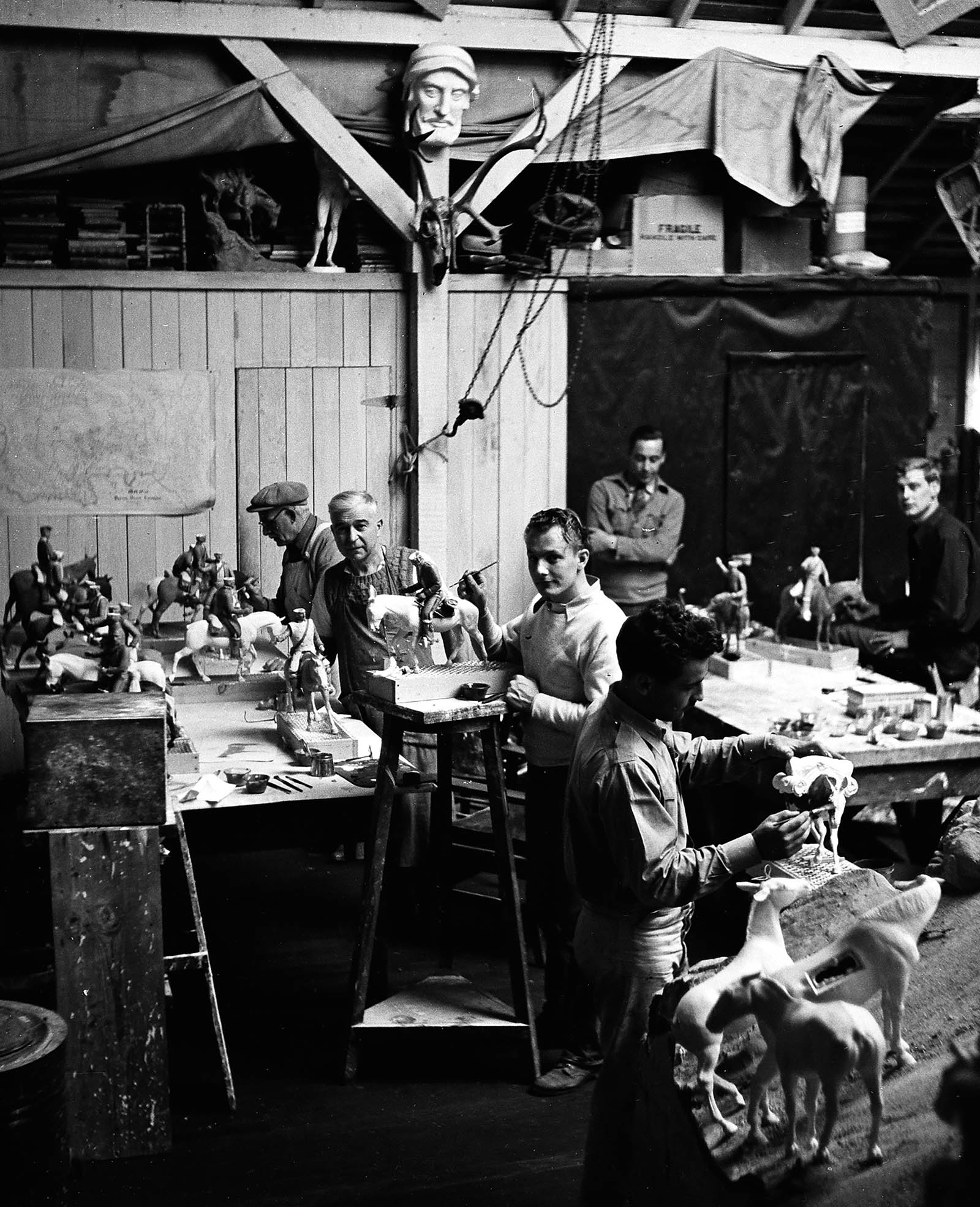 Jo Moras Pebble Beach california studio workshop in full swing ca 1939 - photo 5