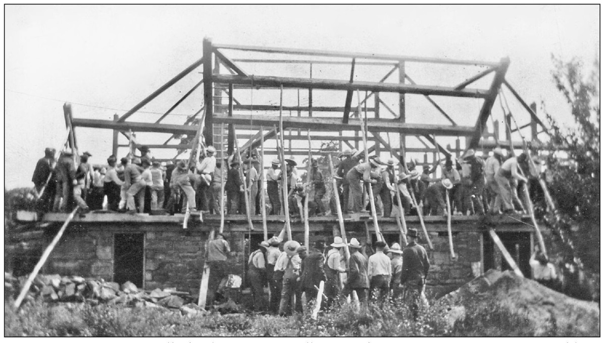 Men are raising Peter Wilhides barn in Keysville around 1925 It was common for - photo 4