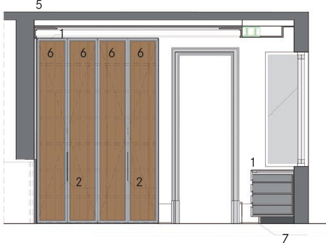 Elevation A Family room Lacquered cabinet Stainless steel pull - photo 18