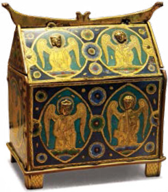 Box with angels intended to contain small bottles of holy oils Champlev - photo 8