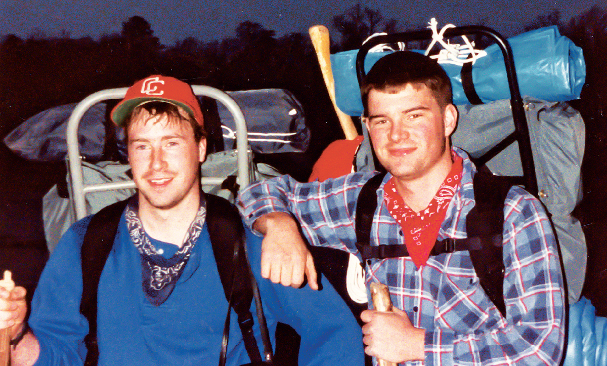 Author right and friend hiking the Sheltowee Trace in Kentucky circa 1989 - photo 5