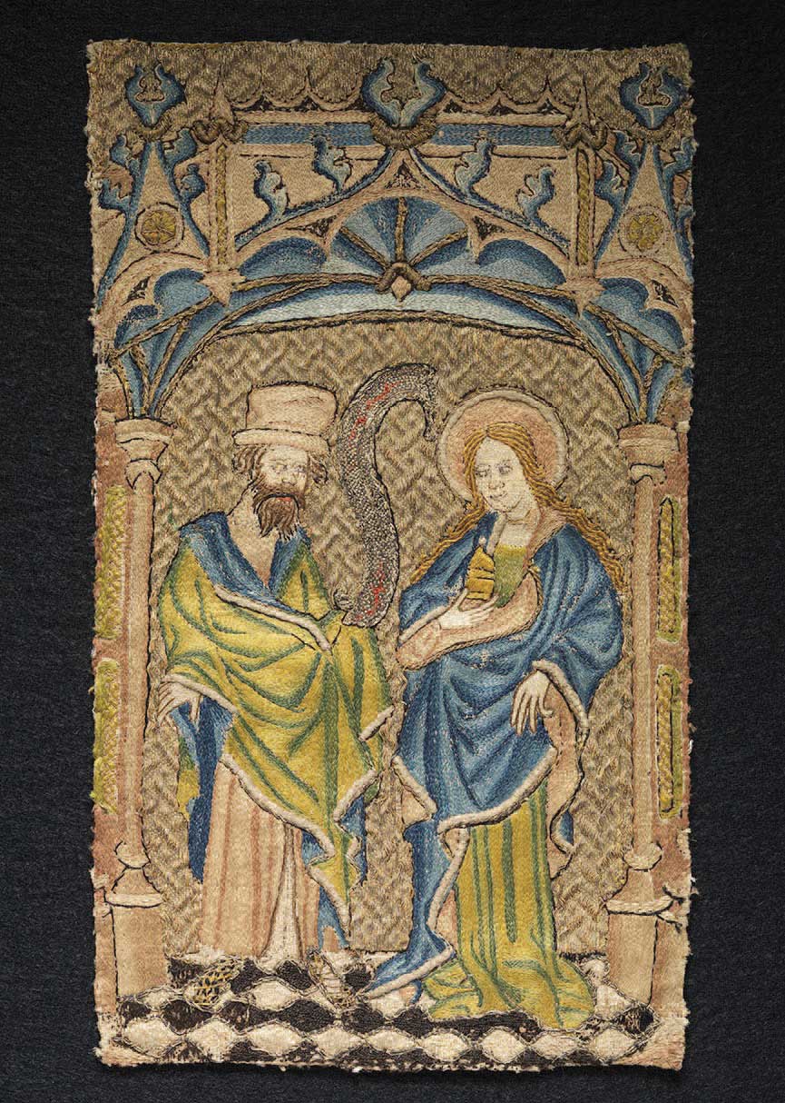 A panel of opus anglicanum with Mary Magdalene and a male prophet England - photo 6