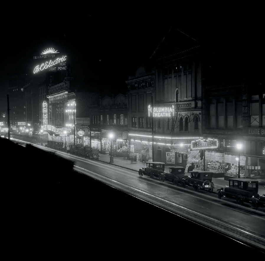 West Hastings Street at night in the 1920s Credit Dominion Photo company co - photo 4