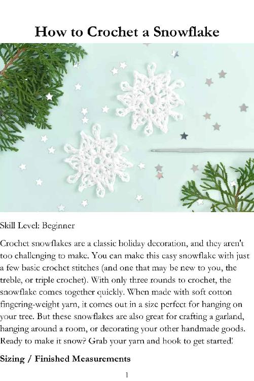 Pretty Snowflake Crochet Patterns Super Easy to Make and Super Addictive Crochet Snowflake Guide - photo 2