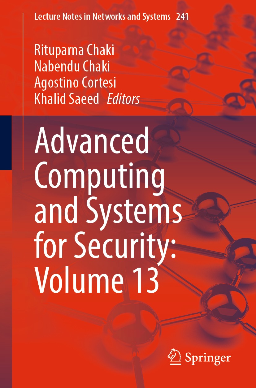 Book cover of Advanced Computing and Systems for Security Volume 13 Volume - photo 1