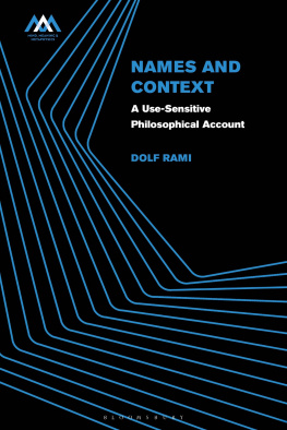 Dolf Rami - Names and Context: A Use-Sensitive Philosophical Account