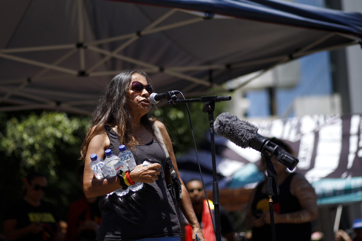 Elder Deborah Lennis AKA Aunty Deb speaking to a crowd gathered in Brisbane - photo 5