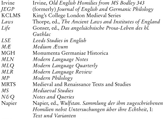 List of Manuscripts Cited According to Scraggs Sigla List of Tables Preface - photo 4