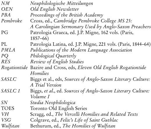 List of Manuscripts Cited According to Scraggs Sigla List of Tables Preface - photo 5