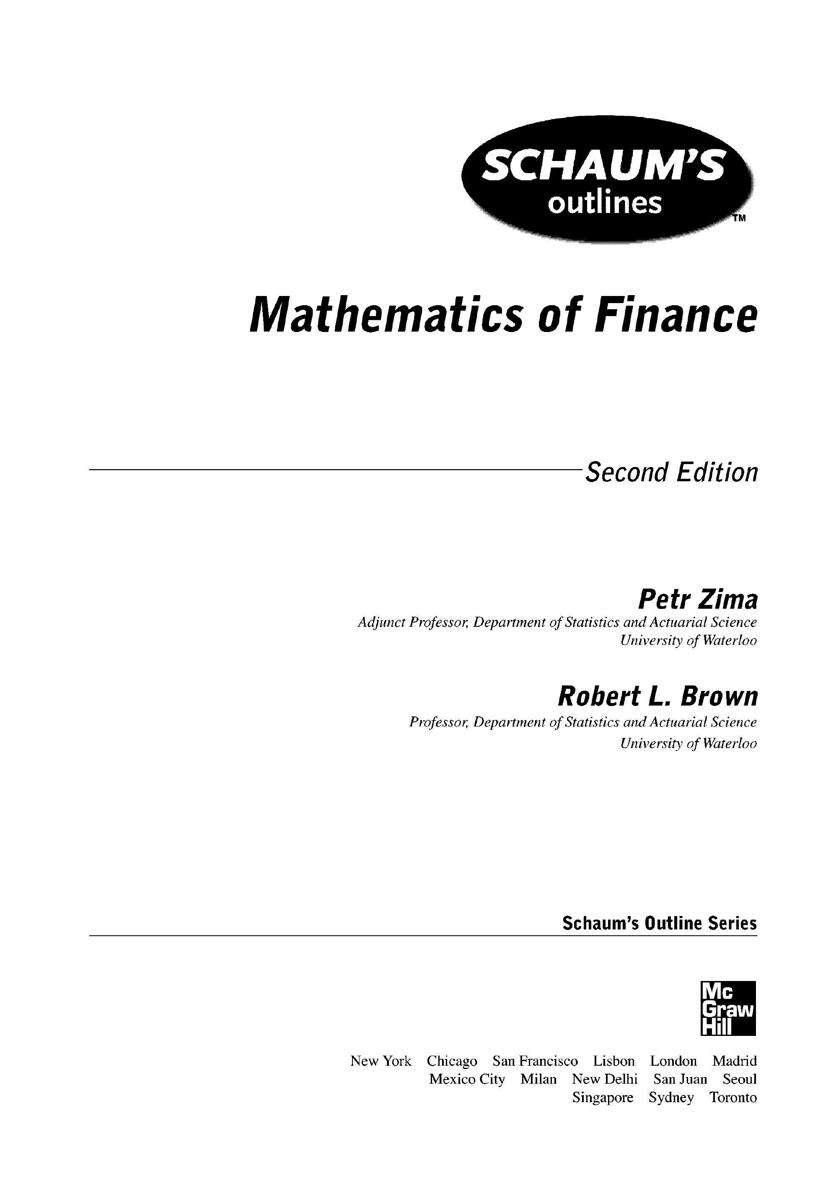 Schaums Outline of Mathematics of Finance - photo 2