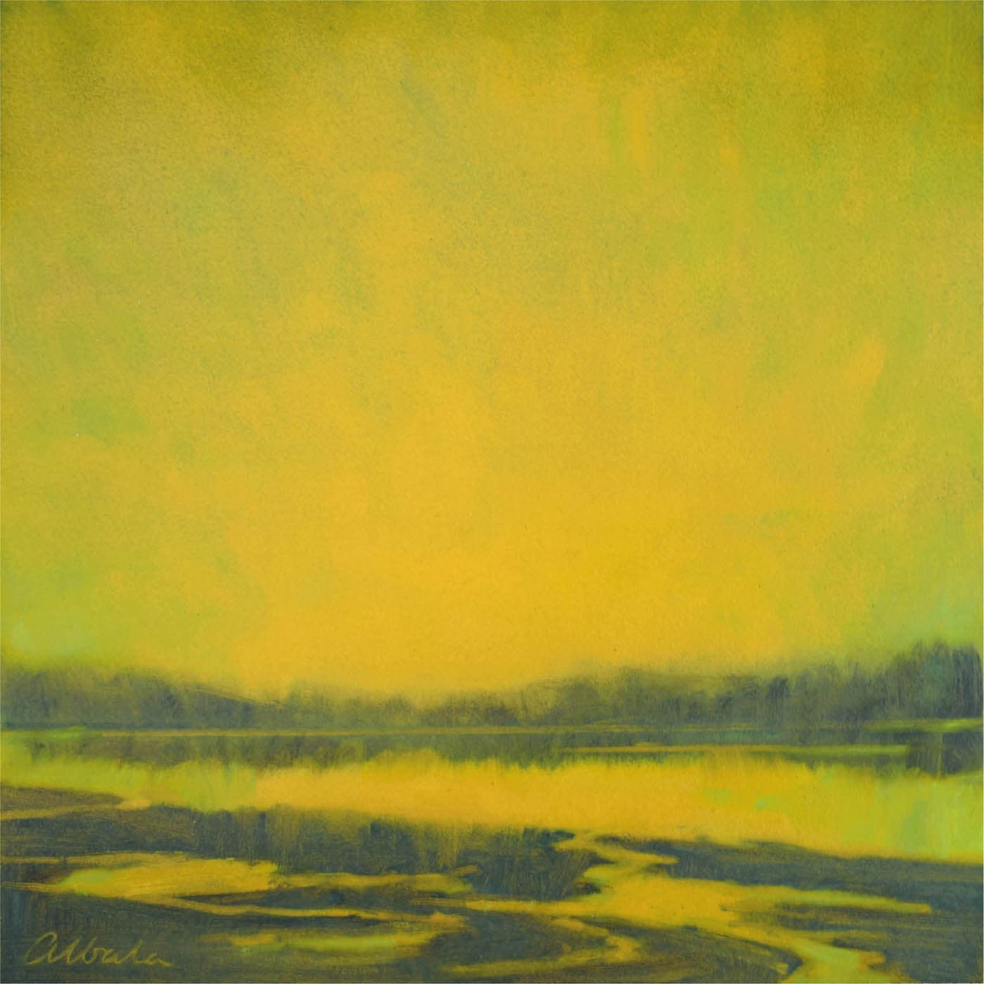 Mitchell Albala Study Grassers Lagoon in Gold oil on gold gesso ground 8 - photo 6