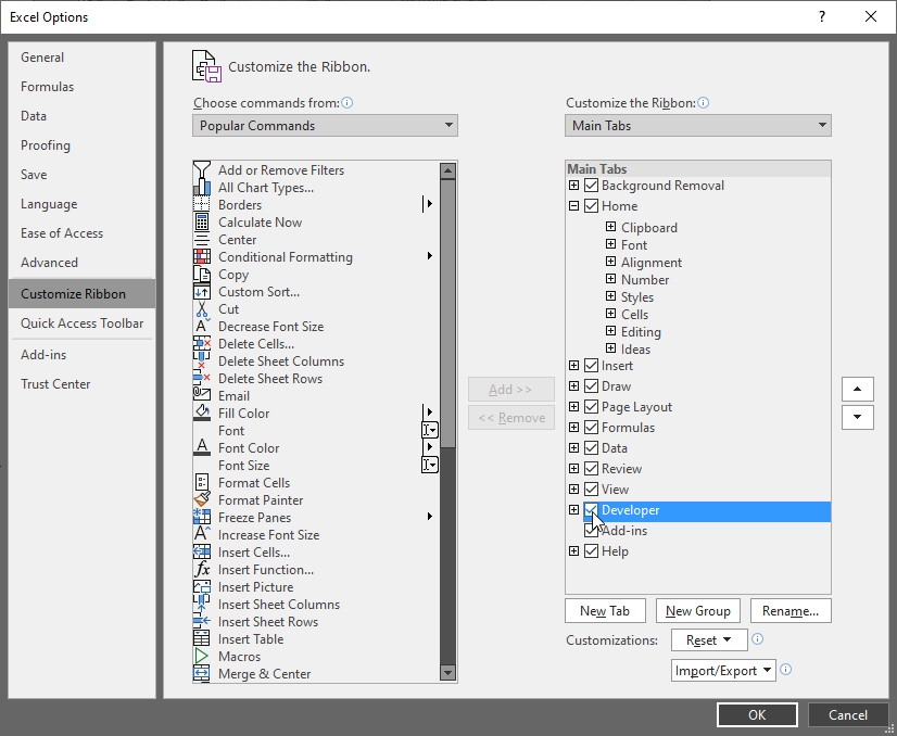 Adding the Developer Ribbon Developer Ribbon added to Excel 0104- Access - photo 3