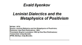 Evald Ilyenkov - Dialectical Logic