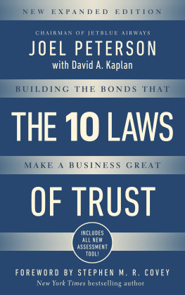 Joel Peterson The 10 Laws of Trust