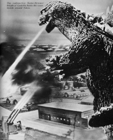 The radioactive flame-thrower breath of Godzilla burns the countryside around - photo 9