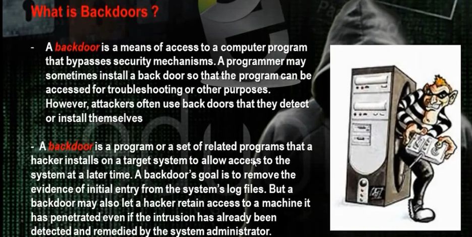 The backdoor is the backdoor that through it we can make access on the machine - photo 5