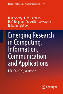 N. R. Shetty Emerging Research in Computing, Information, Communication and Applications: ERCICA 2020, Volume 2