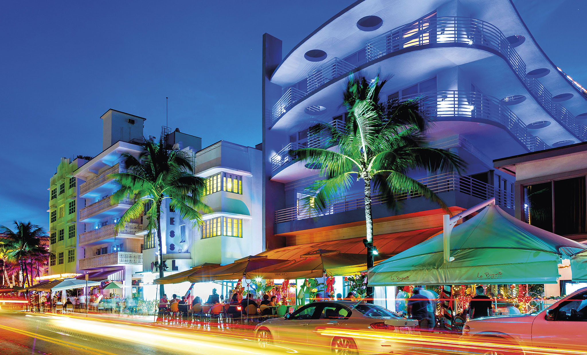 Art Deco apartments on Ocean Drive lit up after sunset Top 10 Miami and the - photo 6