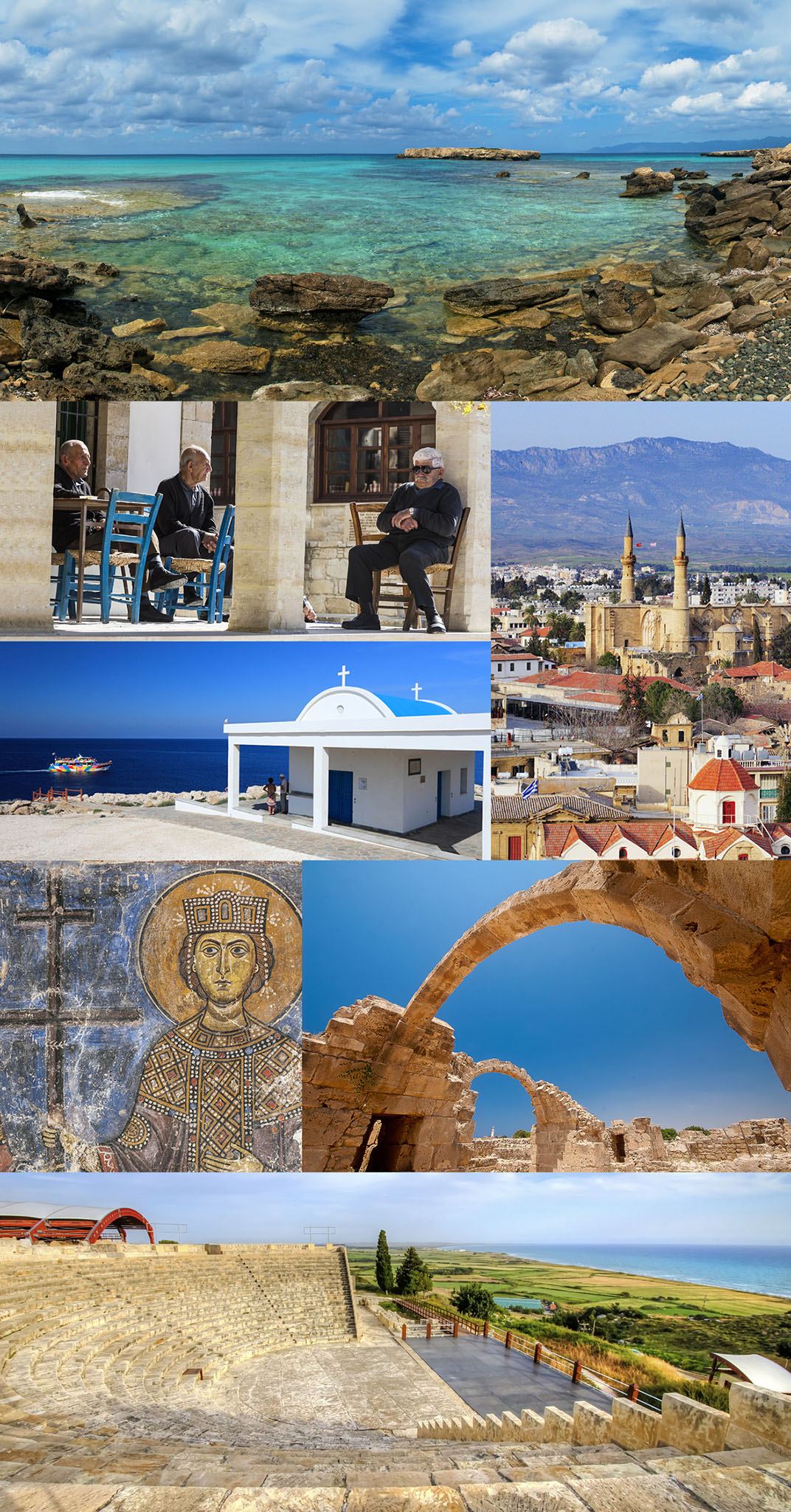 Clockwise from top Cape Greco Ayia Napa the rooftops of Nicosia Saranda - photo 2