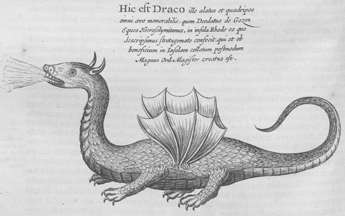 Fig 01 Winged four-legged dragon German engraving Athanasius Kircher - photo 4