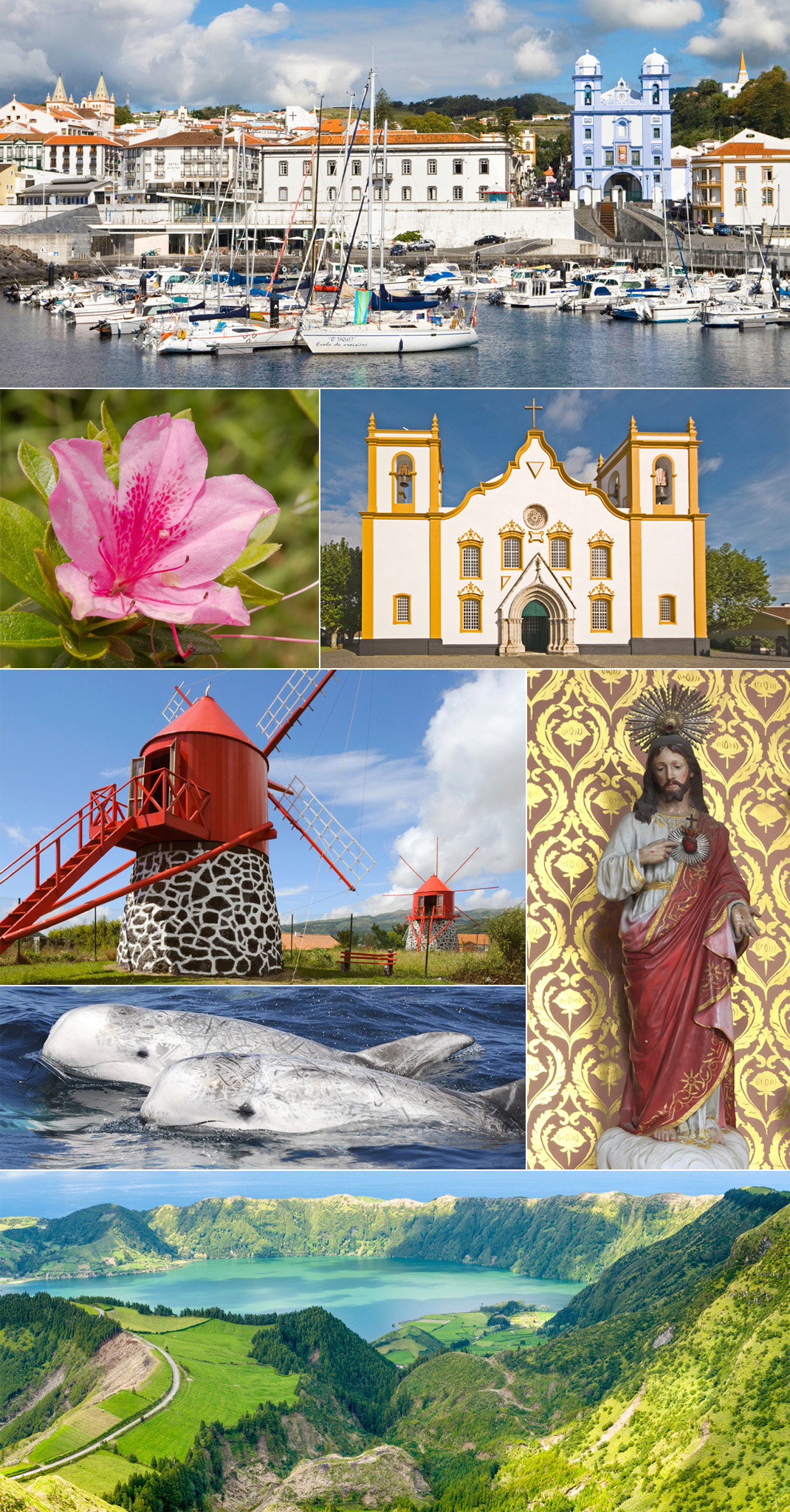 Clockwise from top Angra do Herosmo marina Igreja de Santa Cruz in Praia da - photo 2