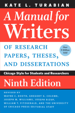 Kate L. Turabian - A Manual for Writers of Research Papers, Theses, and Dissertations, Ninth Edition: Chicago Style for Students and Researchers