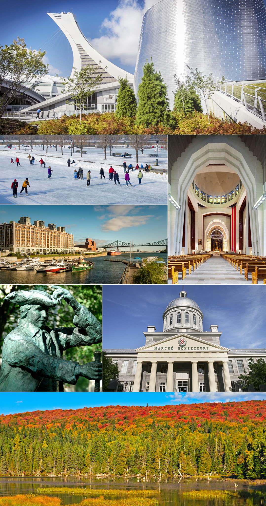 Clockwise from top Stade Olympique Montreal Oratoire St-Joseph Montreal - photo 2