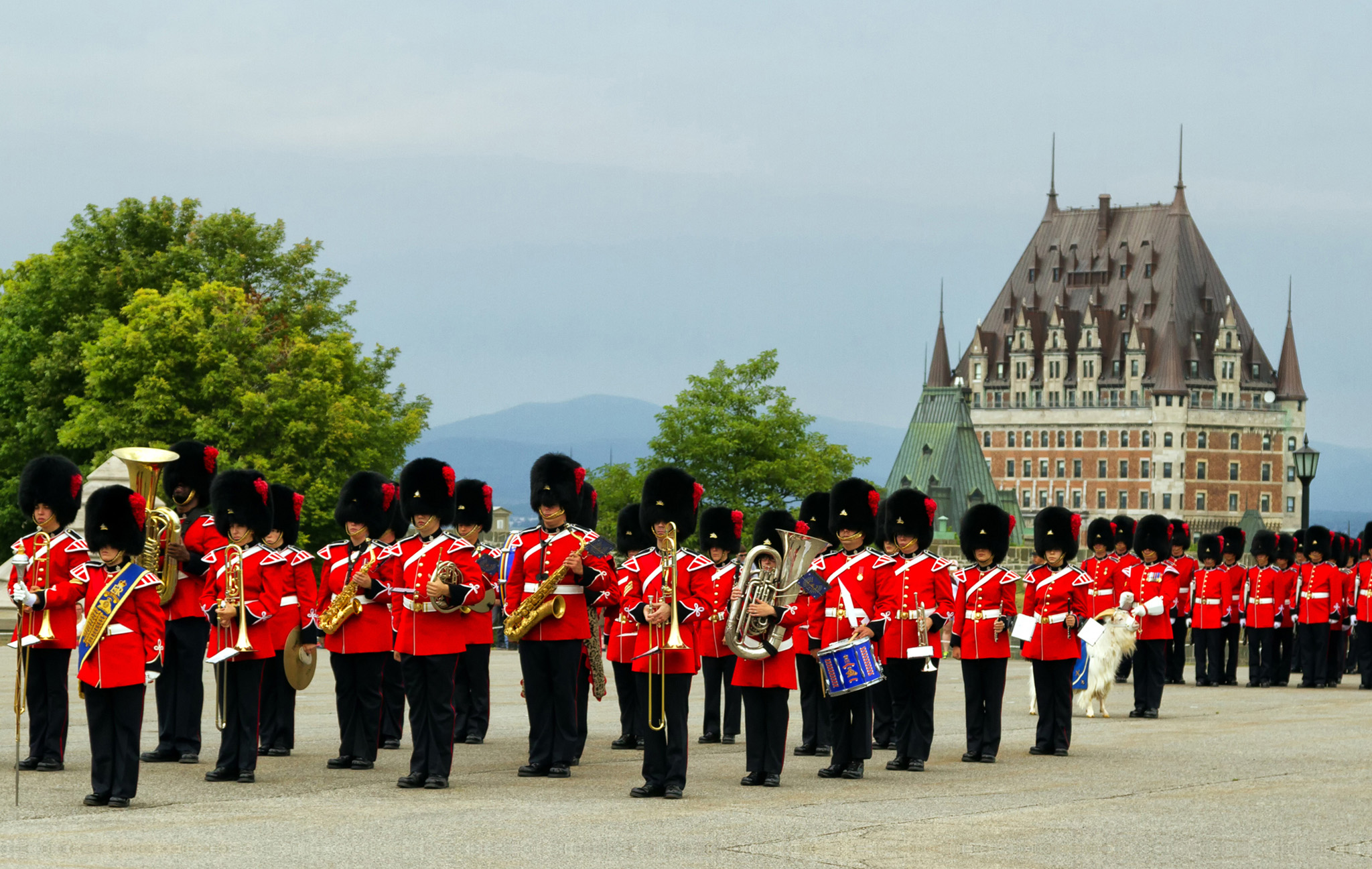 Changing of the Guard at La Citadelle Quebec City with Chteau Frontenac in - photo 6