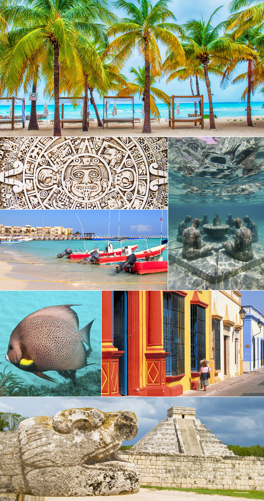 Clockwise from top Isla Mujeres beach Cancns Museo Subacutico de Arte - photo 2