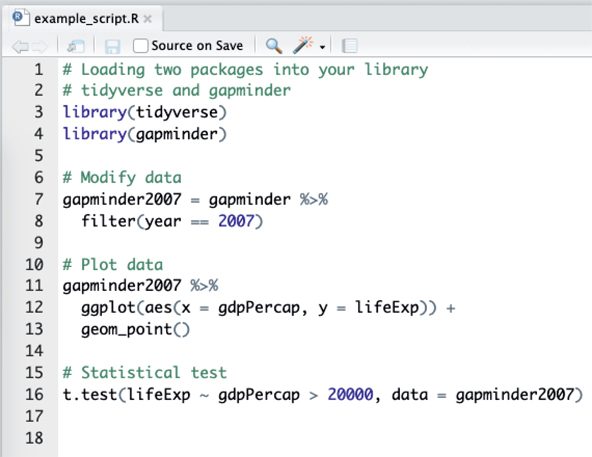 Figure 11 An example R script from RStudio Lines that do not start with are - photo 2