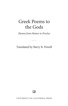 Barry B. Powell Greek Poems to the Gods