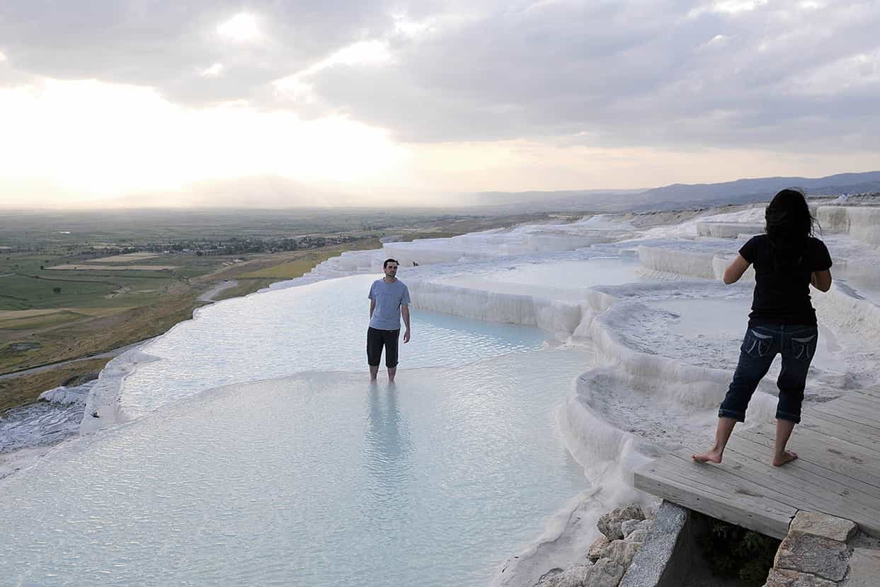 Pamukkale The solidified mineral-rich waterfalls of the pale travertine - photo 5