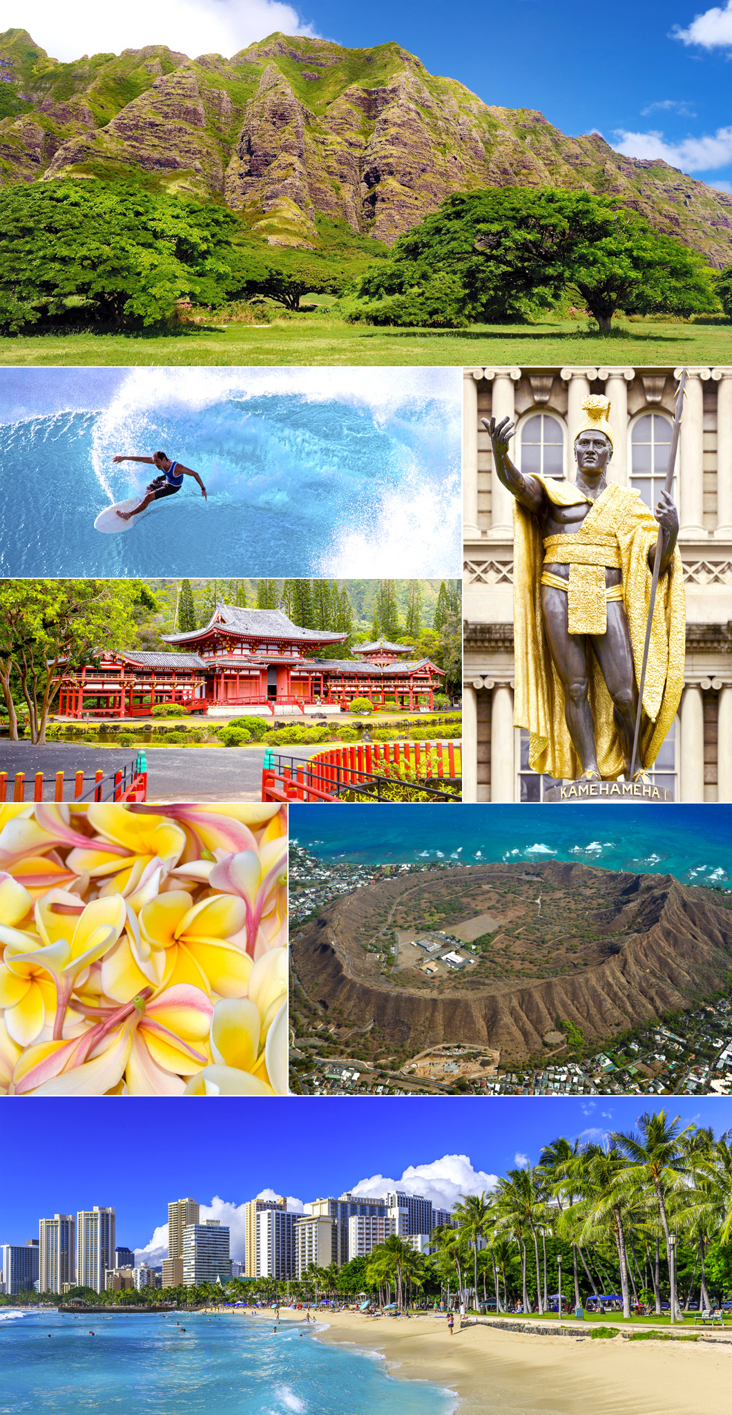 Clockwise from top Koolau Mountain Range King Kamehameha Statue Diamond Head - photo 1