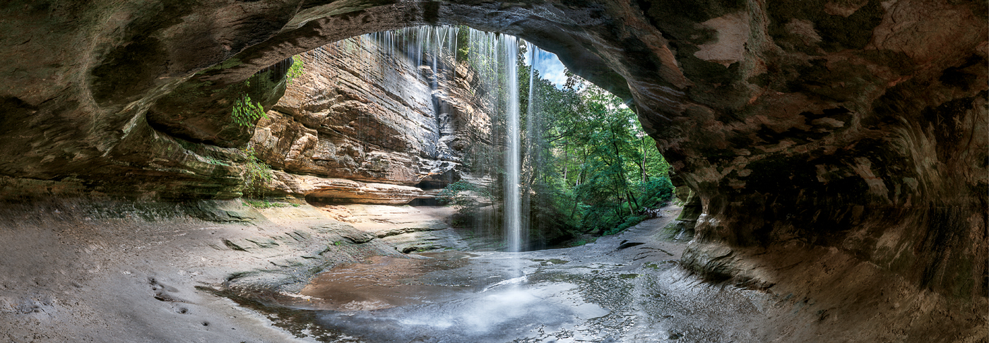 Under the waterfall at LaSalle Canyon Starved Rock State Park Historic - photo 9