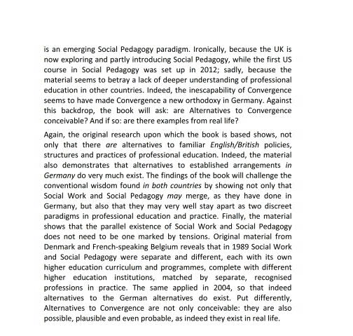 Alternatives to convergence social work and social pedagogy in higher education 1989-2004 and the question of Europeanisation - photo 25