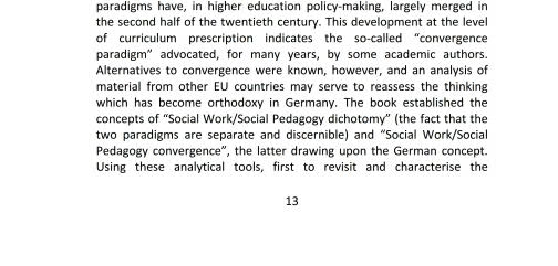 Alternatives to convergence social work and social pedagogy in higher education 1989-2004 and the question of Europeanisation - photo 28