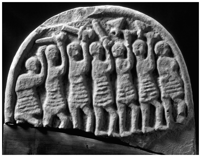 Facing title page A stone carving from Lindisfarne thought to be a gravestone - photo 2