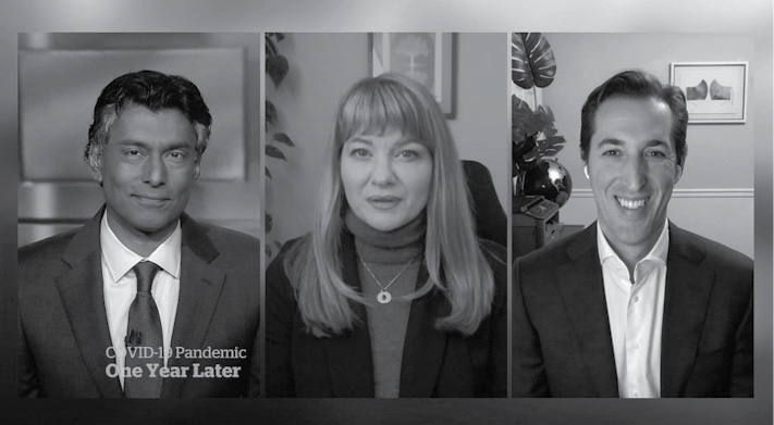 Ian Hanomansing speaks to doctors Lynora Saxinger and Isaac Bogoch on CBC News - photo 6