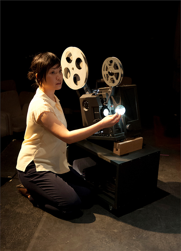 Lesley Loksi Chan projector performance at Harbourfront Centre Toronto 2011 - photo 2