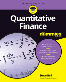 Steve Bell DPhil - Quantitative Finance For Dummies