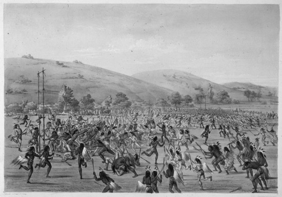 Choctaw athletes competing in a centuries-old Native American ball game as - photo 2