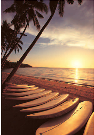 Surfboards at sunset on the northern Ilocos coast of the big island Luzon O - photo 8