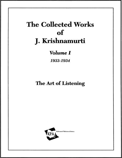 COLLECTED WORKS VOLUME 1 Photo J Krishnamurti ca 1935 by Edwin Gledhill - photo 2