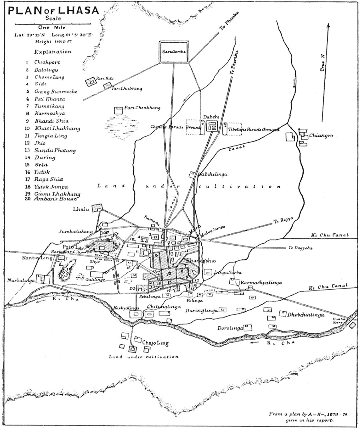 Plan of Lhasa by Kishen Singh codenamed A-K PART ONE THE GREAT GAME BEGINS - photo 8