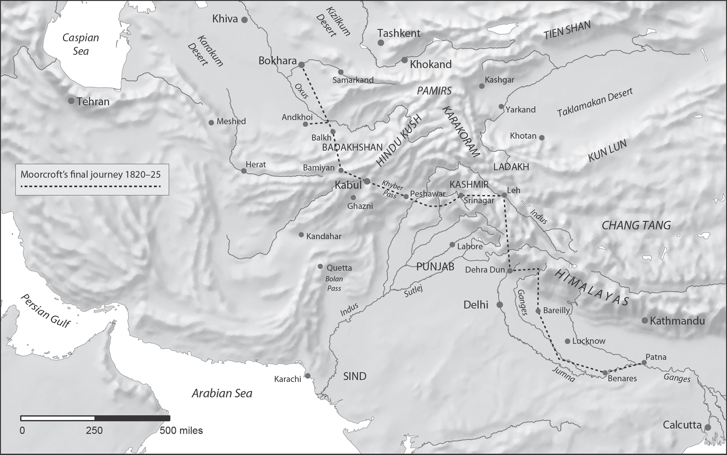 Map 2 Central Asia showing the final journey of William Moorcroft The Early - photo 9