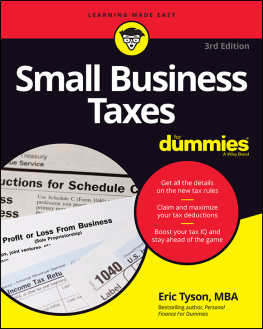 Eric Tyson Small Business Taxes For Dummies (For Dummies (Business & Personal Finance))