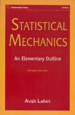 Avijit Lahiri Statistical Mechanics