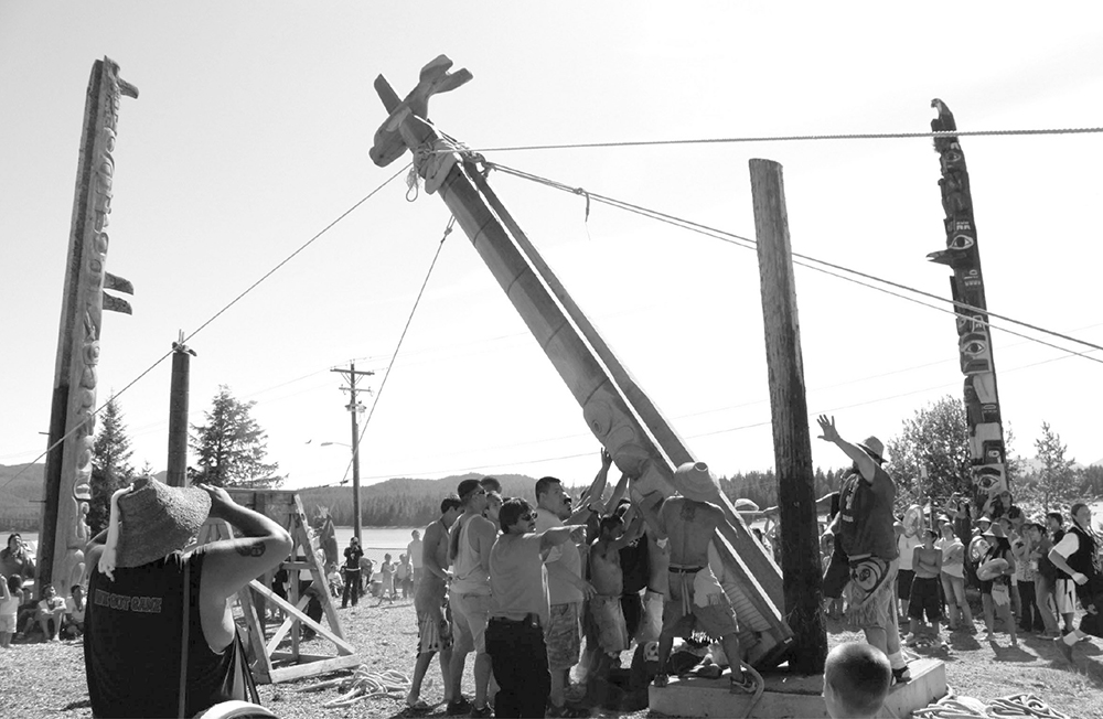 P1 Raising a new version of the Owl-Human Transformation pole in the Hydaburg - photo 14