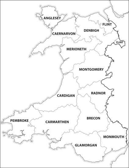 The old counties of Wales as they were during the emigration of the Welsh to - photo 7